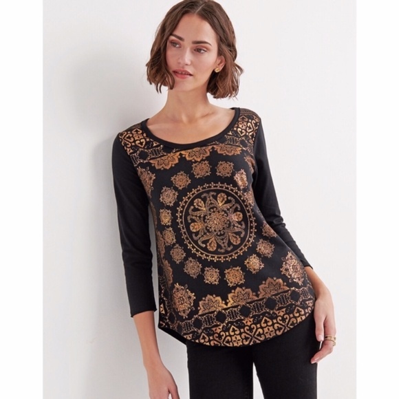 Lucky Brand Tops - Lucky Brand Women's Foil Medallion Tee